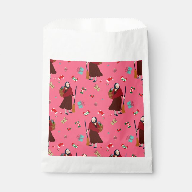 Sachets En Papier sorcière de noël rose befana gothmas (Devant)