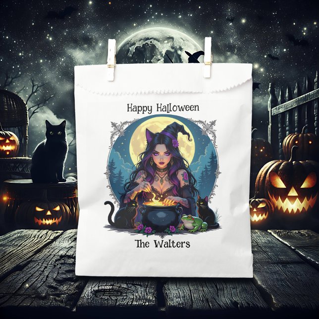 Sachets En Papier Sorcière personnalisée et Halloween Cauldron (Créateur téléchargé)