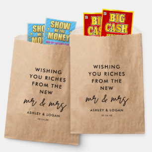 Sachets En Papier Souhaitez-vous Riches Mariages Scratchers Favorise