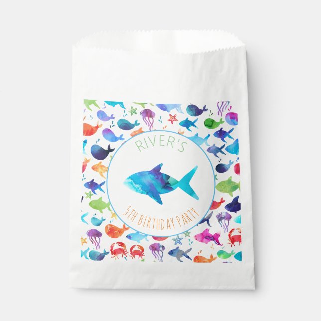 Sachets En Papier Sous la mer Rainbow Fish Birthday Baby shower (Devant)