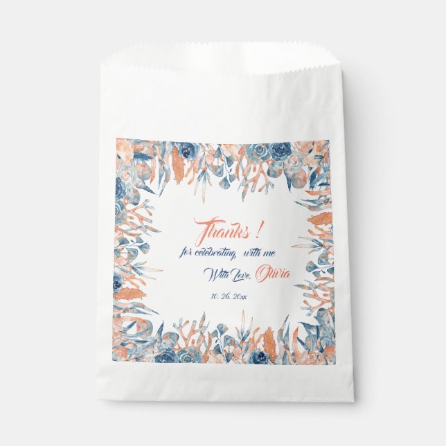 Sachets En Papier Sous le Baby shower d'aquarelle de mer (Devant)