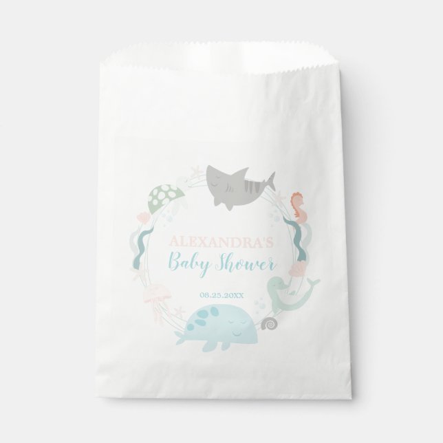 Sachets En Papier Sous Le Baby shower Marin (Devant)