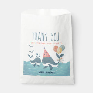 Sachets En Papier Sous le Merci du Baby shower des baleines marines