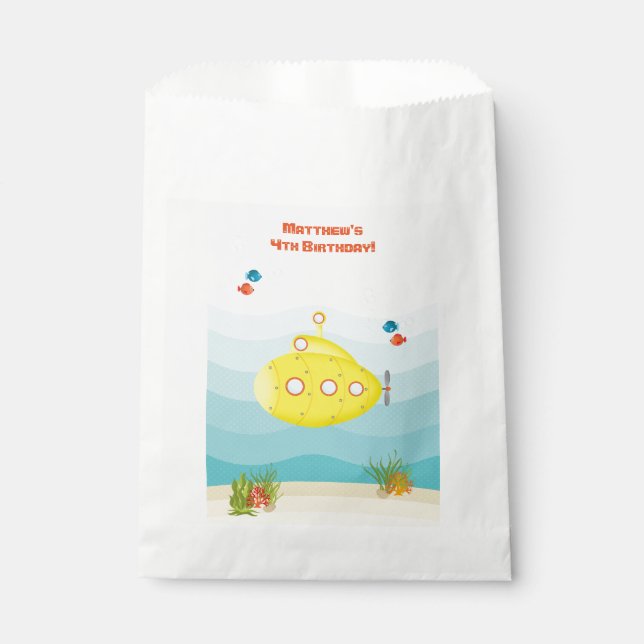 Sachets En Papier Sous-marin jaune profond (Devant)