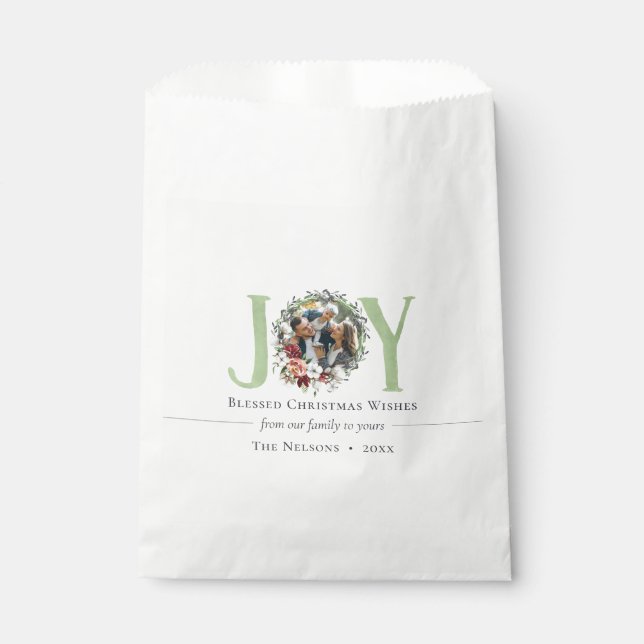 Sachets En Papier Southern Floral & Cotton Christmas Joie Photo Don (Devant)
