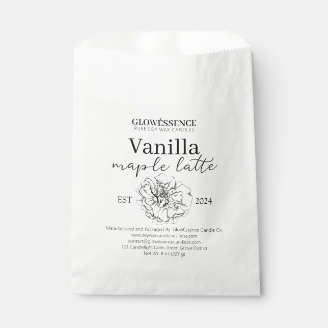 Sachets En Papier Soy Wax Candle Label Flower pack (Devant)