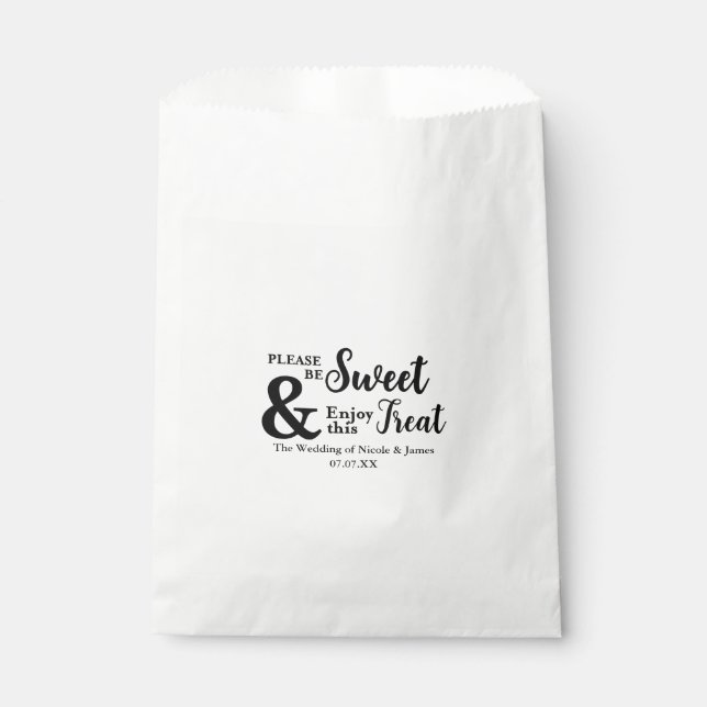 Sachets En Papier Soyez doux Profitez de ce traitement Chic mariage  (Devant)