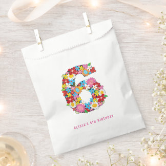 Sachets En Papier Spring Flowers Six 6e fête d'anniversaire Favorise