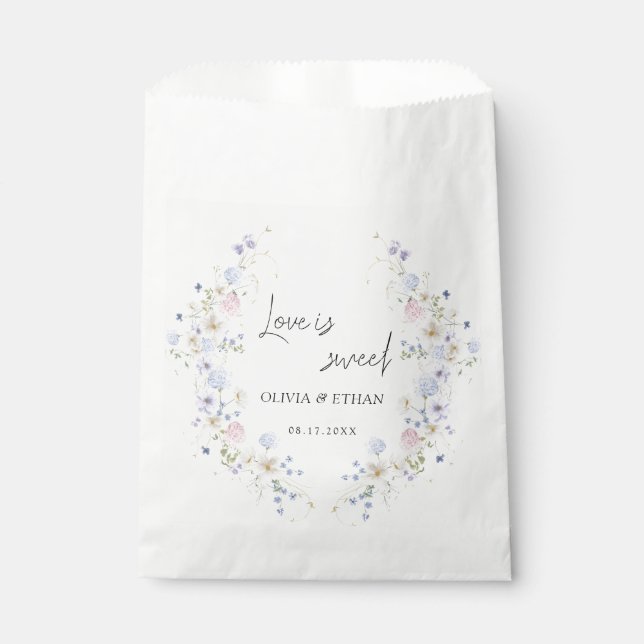 Sachets En Papier Spring Wildflowers Purple Pink Wedding (Devant)