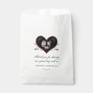 Sachets En Papier Squelettes d'Halloween Heart LOVE Noms Mariages