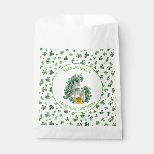 Sachets En Papier St patrick Lucky One Unicorn Favoriser Sac (Devant)