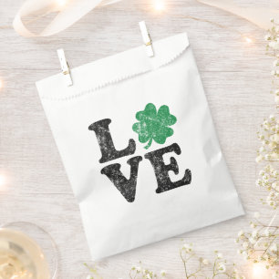 Sachets En Papier St Patrick's Day LOVE Shamrock irlandais