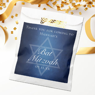 Sachets En Papier Star bleue moderne de David Fête Bat mitzvah offic