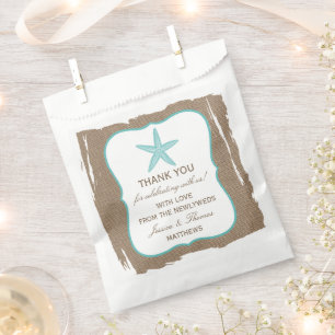 Sachets En Papier Starfish Turquoise Burlap Beach Wedding Collection