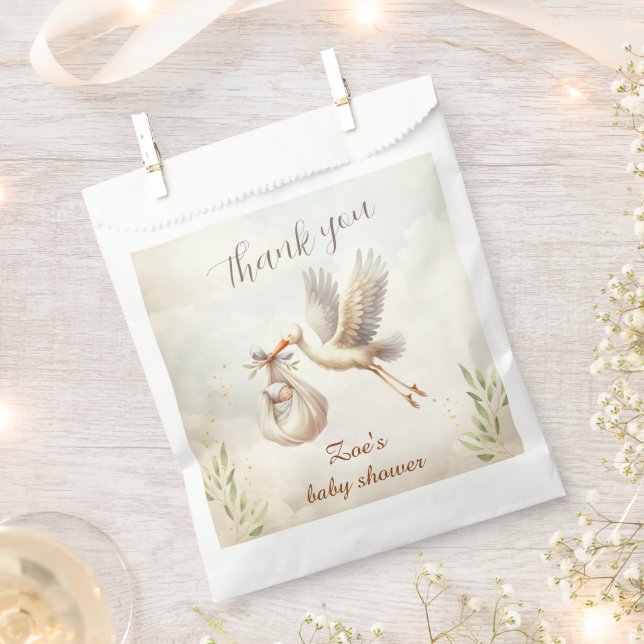 Sachets En Papier Stork Genre Neutre Baby shower classique (Coupé)