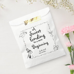Sachets En Papier Style Doodles Main Drawn Graduation favorise signe
