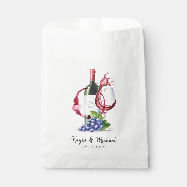 Sachets En Papier Style Vin Rouge Occassion Fête Favoriser Sac (Devant)