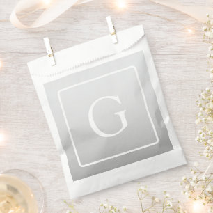 Sachets En Papier Subtil Gray Gradient Nom de famille Monogramme