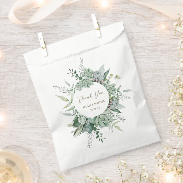 Sachets En Papier Succulent Mariage de jardin Favor Sac (Coupé)