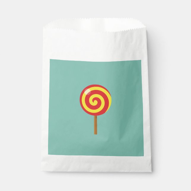 Sachets En Papier Sucette Rouge Jaune en Spirale (Devant)