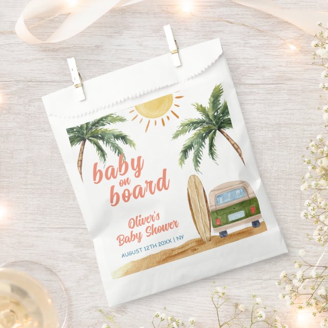 Sachets En Papier Summer Boho Surf Plage Van Baby shower (Coupé)