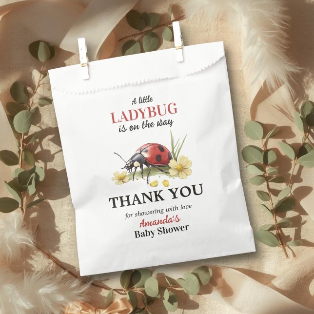 Sachets En Papier Summer Garden Daisy Little Ladybug Baby Shower  (Créateur téléchargé)