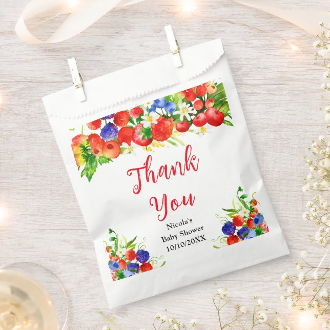 Sachets En Papier Summer Mixed Berries Baby Shower Thank You (Coupé)