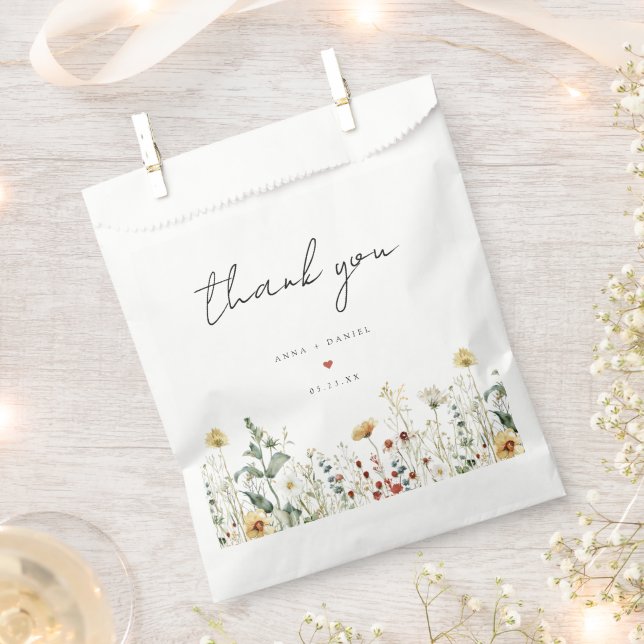 Sachets En Papier Summer Wildflower Field Wedding Favor Bag (Coupé)