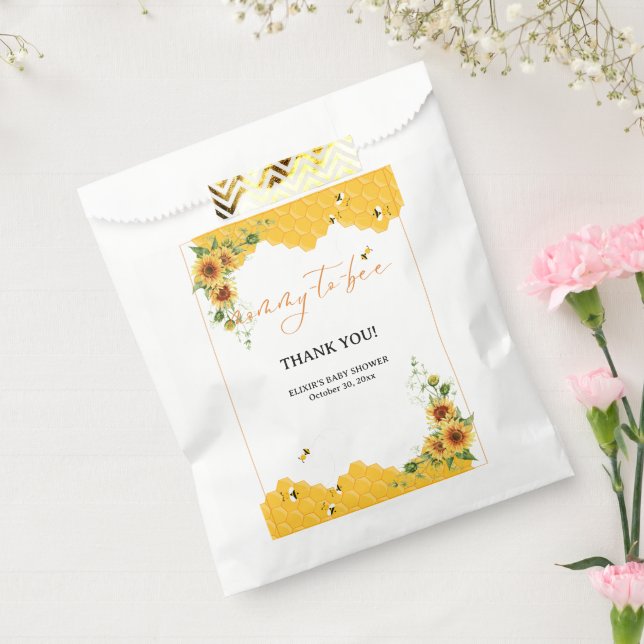 Sachets En Papier Sunflower Honeycomb Mommy-To-Bee Baby Shower (Scellé)