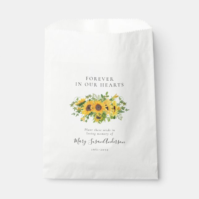 Sachets En Papier Sunflower Seed Packet Memorial Funeral (Devant)