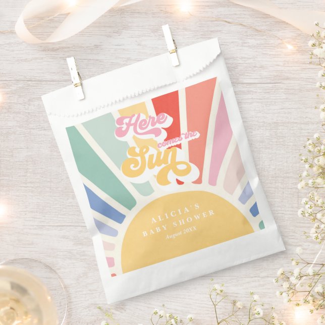 Sachets En Papier Sunshine Baby shower Boho Retro Rainbow Sunshine (Coupé)