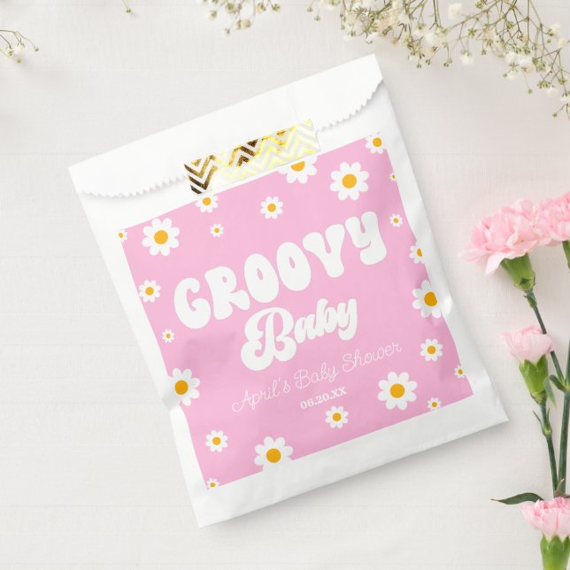 Sachets En Papier Super Baby Daisy Fleur Floral Baby shower rose (Scellé)