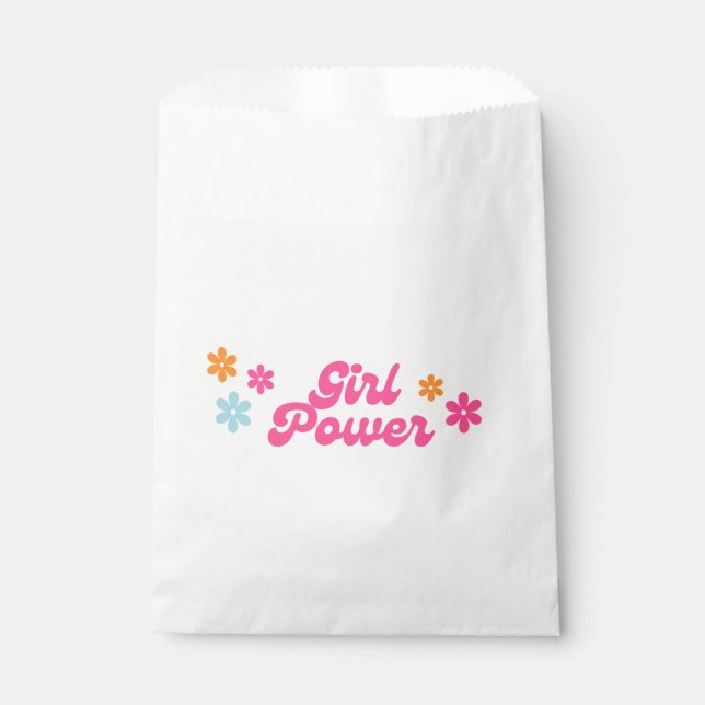 Sachets En Papier Super Baby shower de puissance fille Favoriser sac (Devant)