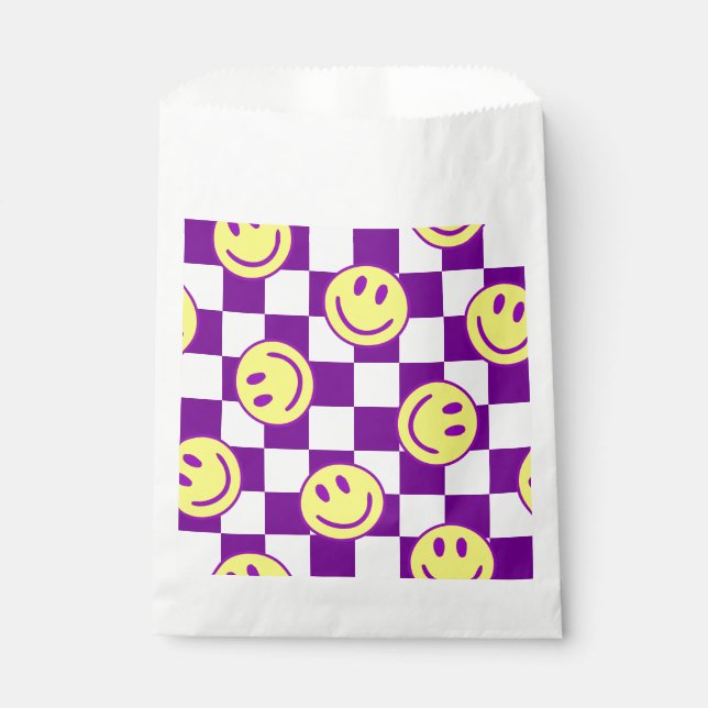 Sachets En Papier super de chèque de visage violet (Devant)