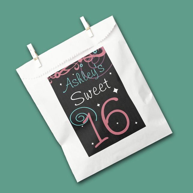 Sachets En Papier Sweet 16 fête d'anniversaire (Créateur téléchargé)