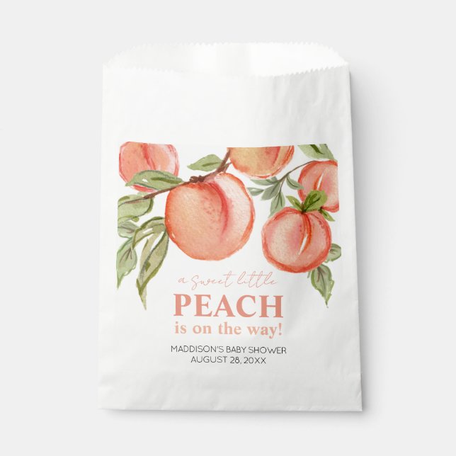 Sachets En Papier Sweet Little Peach Baby Shower (Devant)