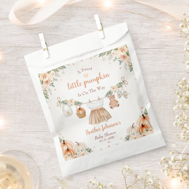 Sachets En Papier Sweet Little Pumpkin Autumn Baby Shower (Coupé)