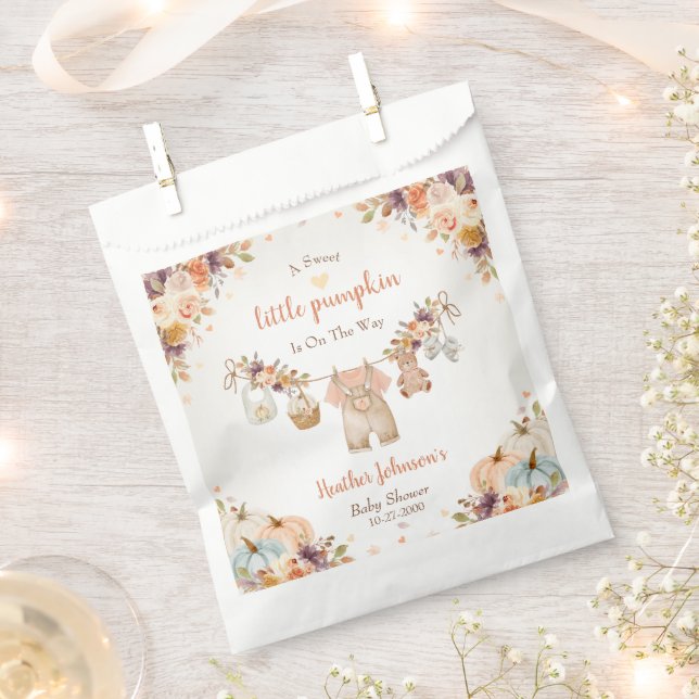 Sachets En Papier Sweet Little Pumpkin Autumn Baby Shower (Coupé)