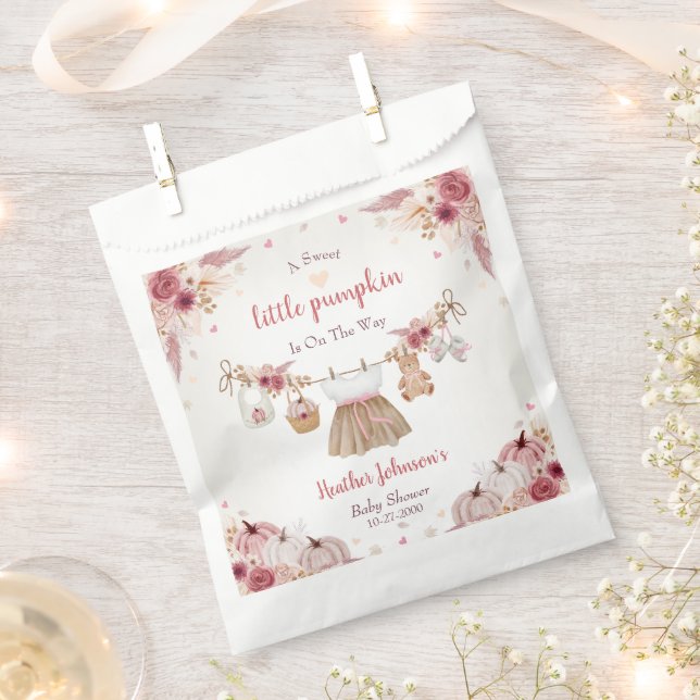 Sachets En Papier Sweet Little Pumpkin Autumn Baby Shower  (Coupé)