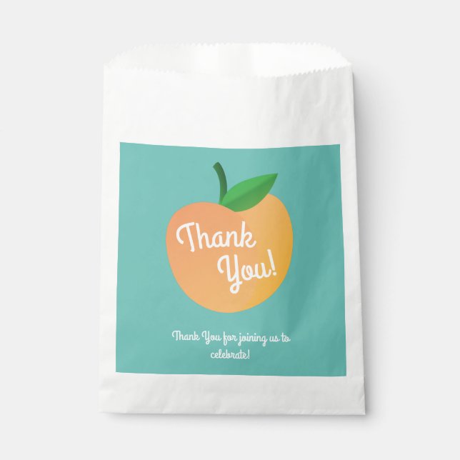 Sachets En Papier Sweet Peach Cute Fruit 1er Anniversaire Thème (Devant)