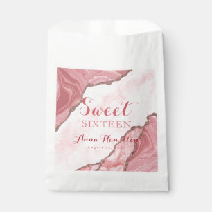Sachets En Papier Sweet sixteen Blush Pink Gold Agate Géode Annivers