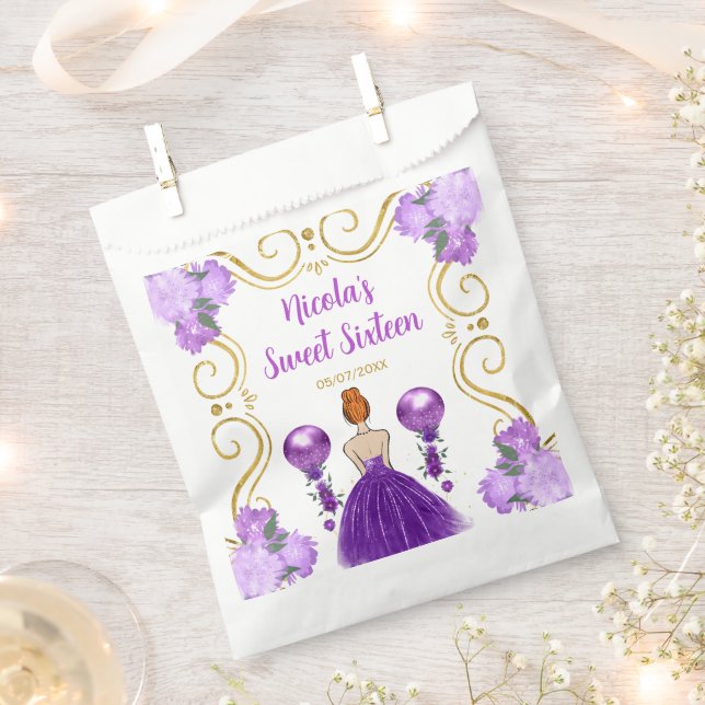 Sachets En Papier Sweet Sixteen Red Hair Princess in Purple (Coupé)