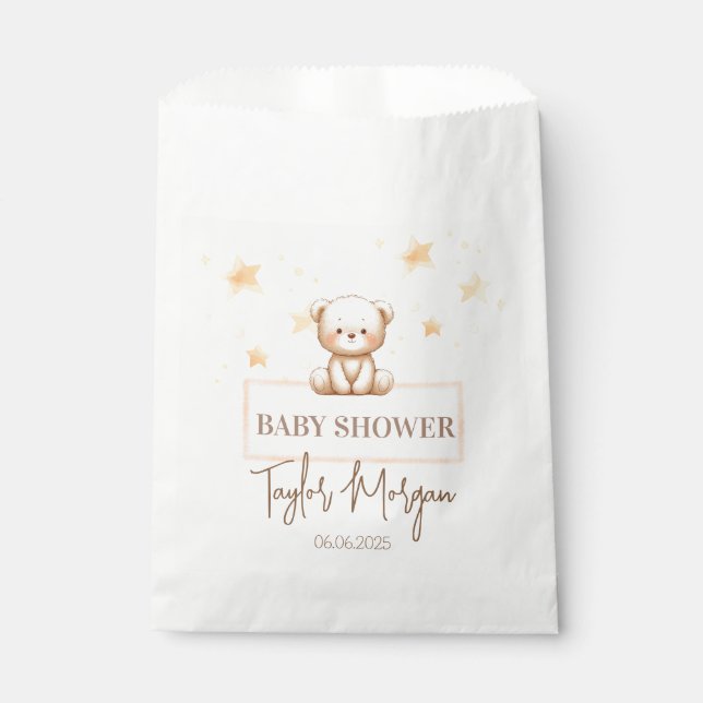 Sachets En Papier Sweet Teddy Bear Baby Shower (Devant)