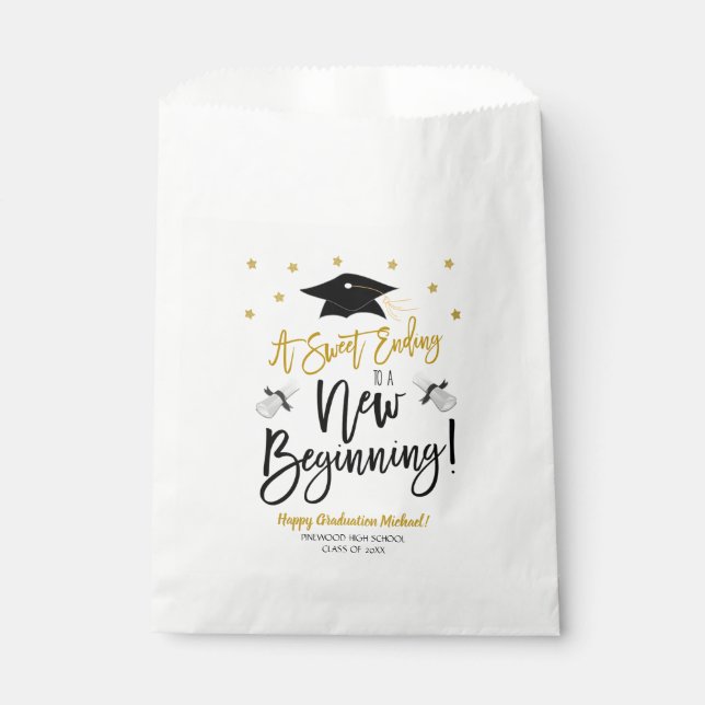 Sachets En Papier Sweet Terminer à un nouveau début de bonbon Treat  (Devant)