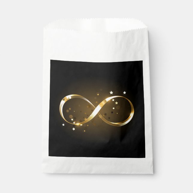 Sachets En Papier Symbole d'infini doré (Devant)