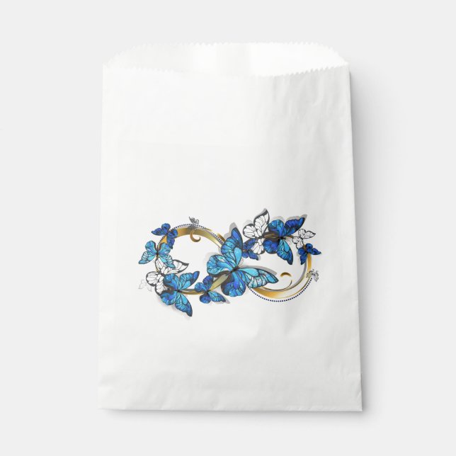 Sachets En Papier Symbole infini de papillons Morpho bleus (Devant)