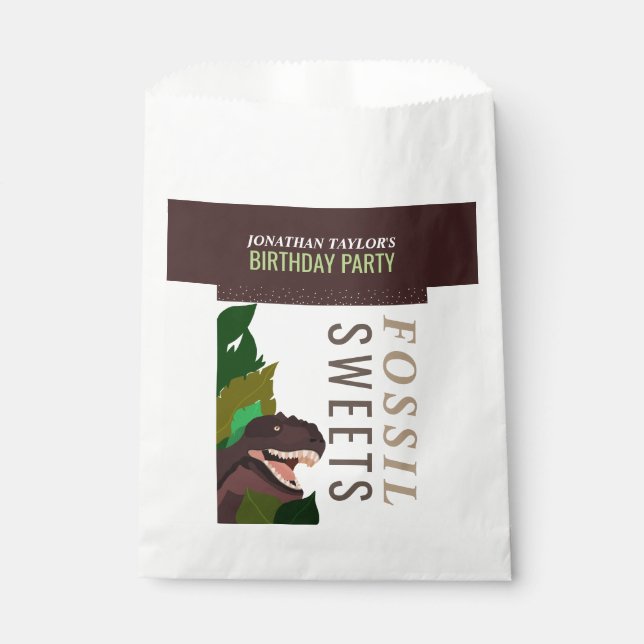 Sachets En Papier T Rex Dinosaur Party Anniversaire des enfants (Devant)