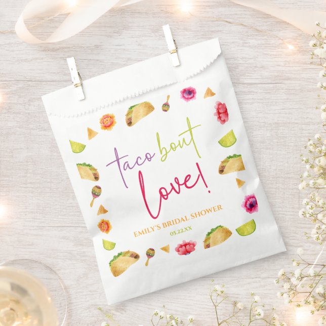 Sachets En Papier Taco à propos d'amour ! Fiesta Enterrement de Vie  (Coupé)