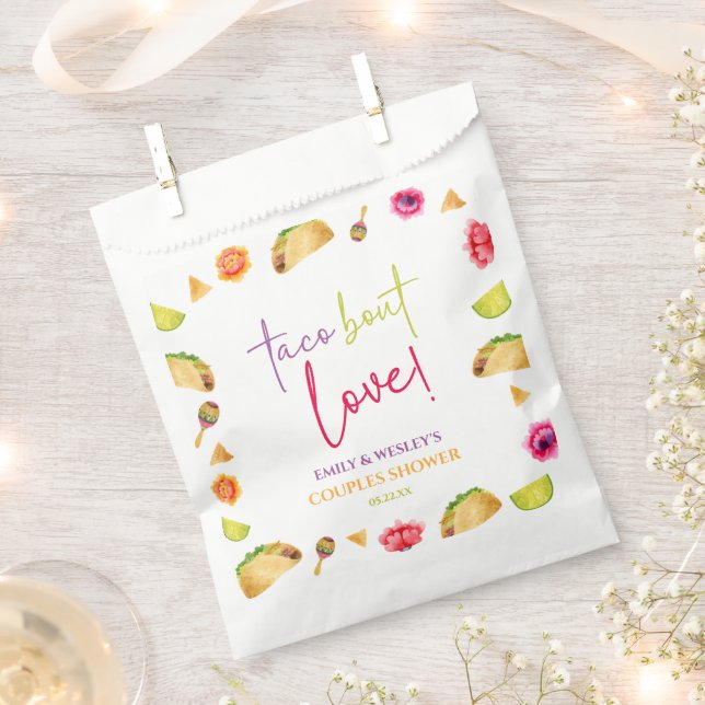 Sachets En Papier Taco Bout Love ! Douche Fiesta Mariage Couples (Coupé)