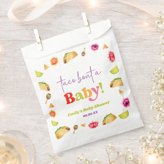 Sachets En Papier Taco Bout Un Bébé ! Baby shower Fiesta (Coupé)